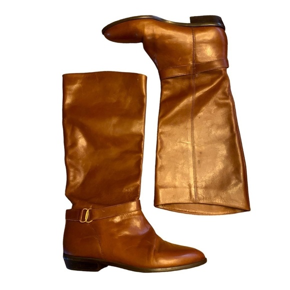 Etienne Aigner Shelby Chestnut Brown Leather Classic Riding Boots Size 6 M - Picture 7 of 15
